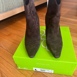 Sam Edelman Dark Brown Suede Ankle Booties